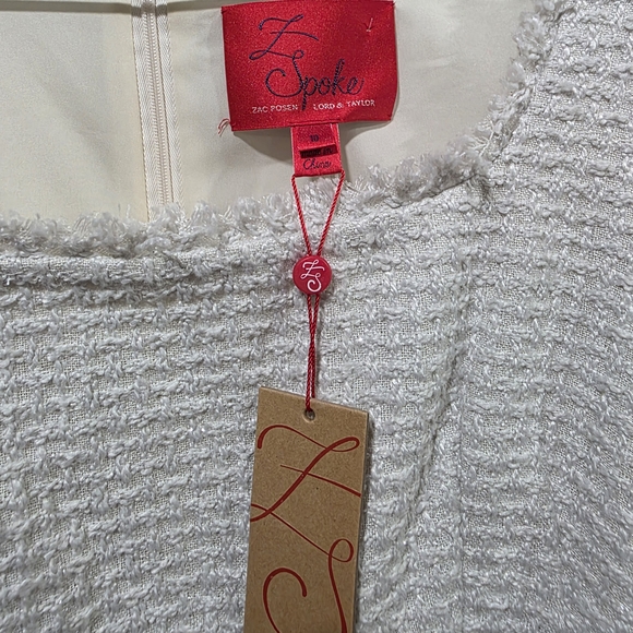 Lord & Taylor White Textured Mini Dress - Picture 2 of 3